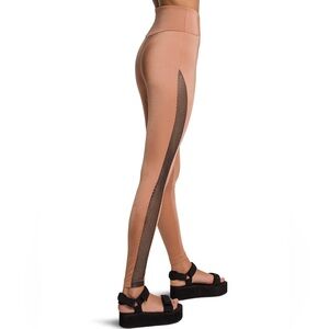 Wolford Net Overlay Leggings in Caramel/Black Size XS